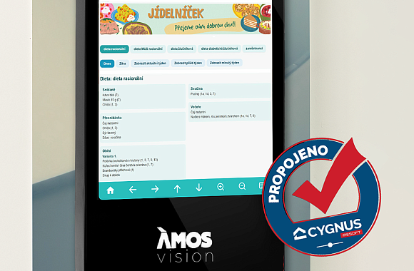 ÁMOS pro domovy seniorů nově integruje systém Cygnus